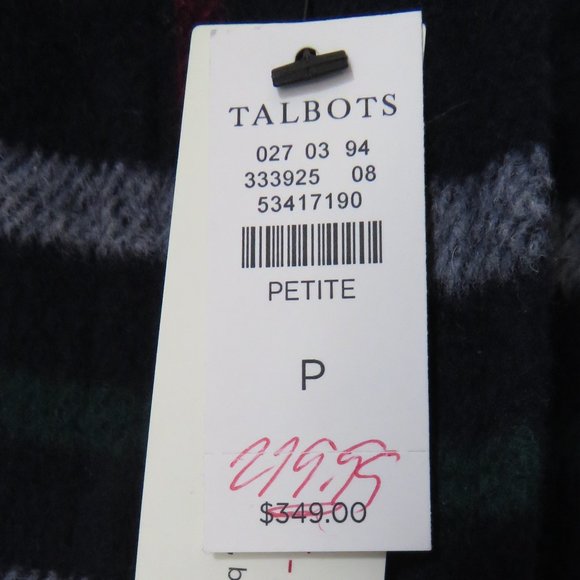 Talbots DOUBLE FACE PLAID Multicolored Wool Blend Jacket Petite - Picture 4 of 10